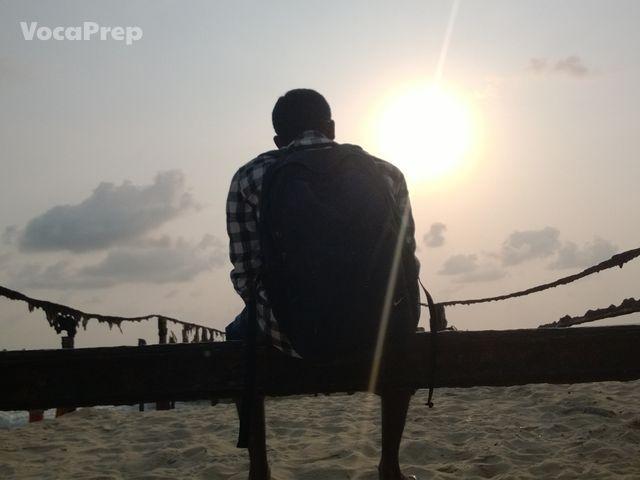 behind man