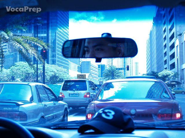stuck in traffic