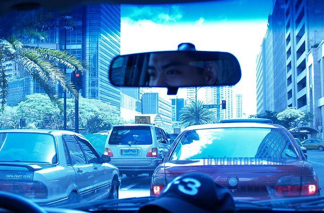 stuck in traffic