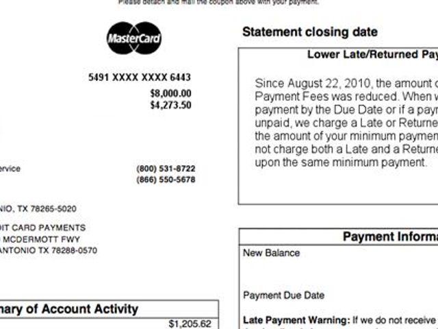 credit card statement